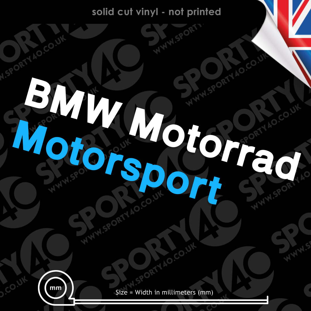 2 x BMW Motorrad Motorsport Solid Vinyl Decals