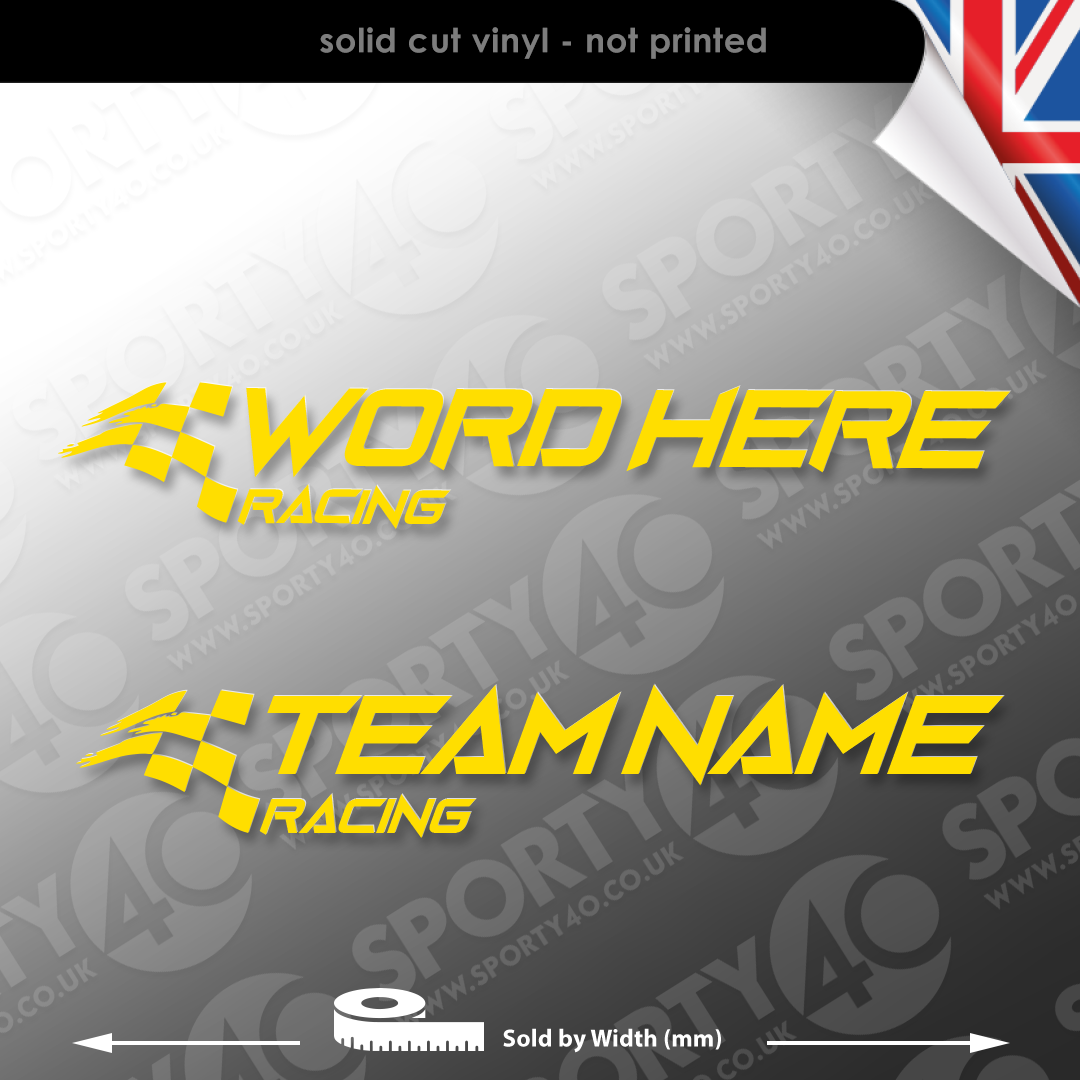 Labelname Racing Custom Racing Name 2 Vinyl Decal Sticker