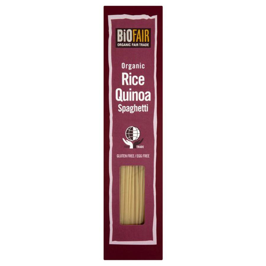 A box of Biofair Organic Rice & Quinoa spaghetti