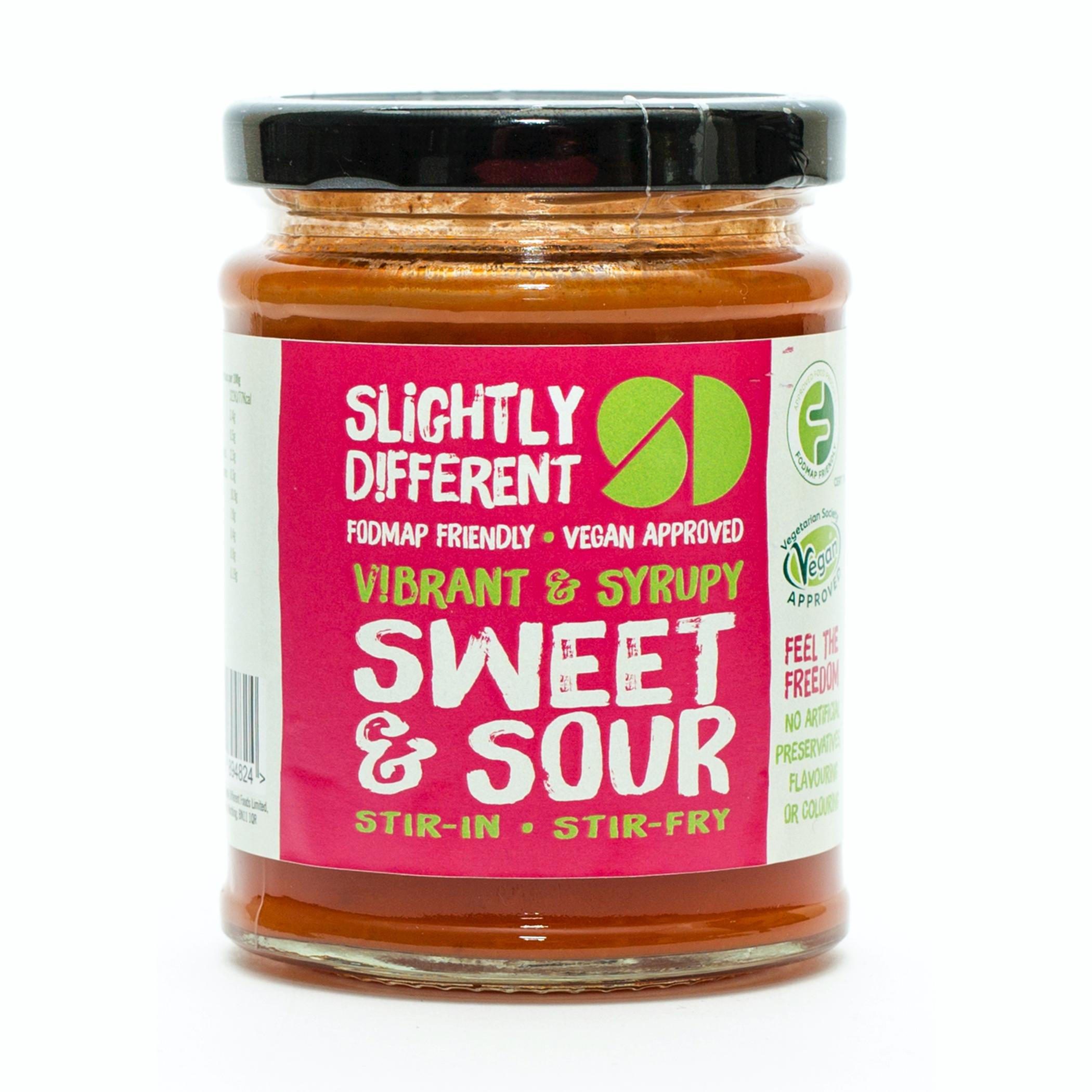 A jar of Slightly Different's Sweet & Sour Sauce