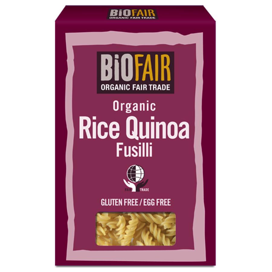 A box of Biofair Organic Rice & Quinoa Fusilli