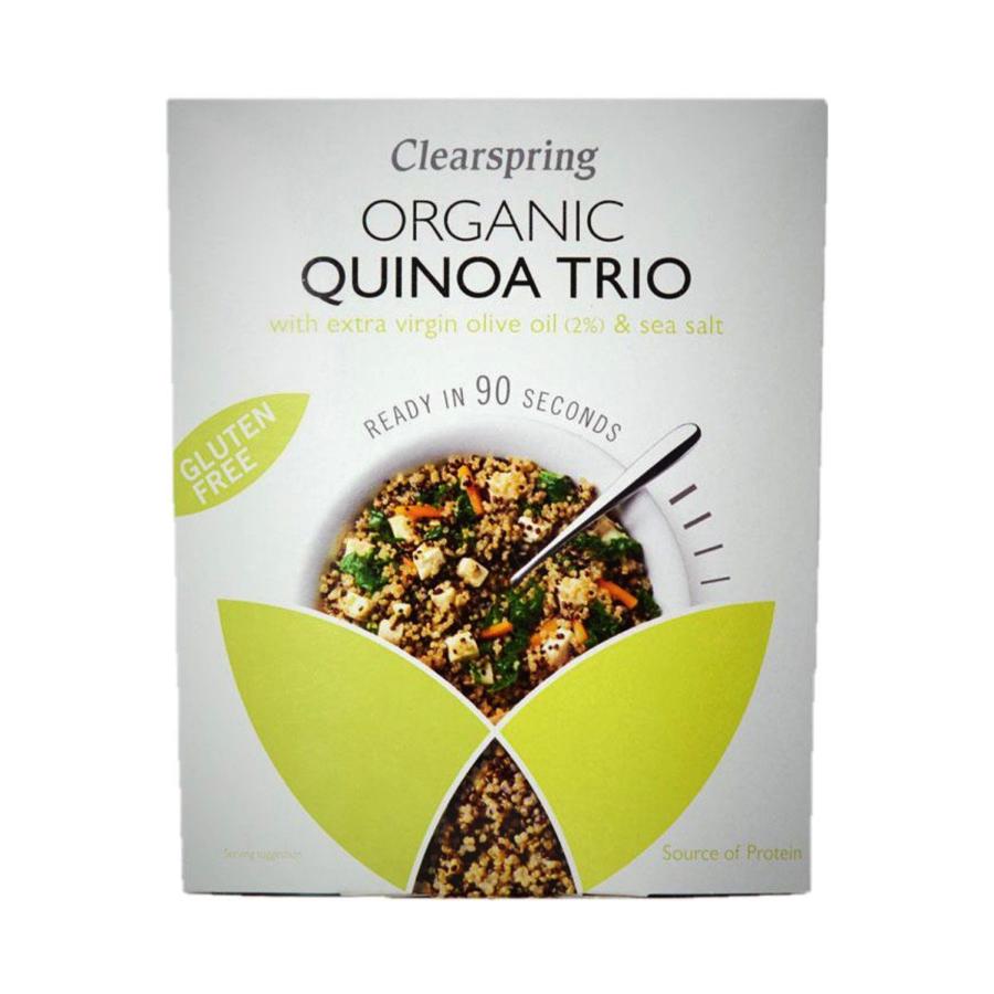 A packet of Clearspring Organic Gluten Free Quinoa Trio