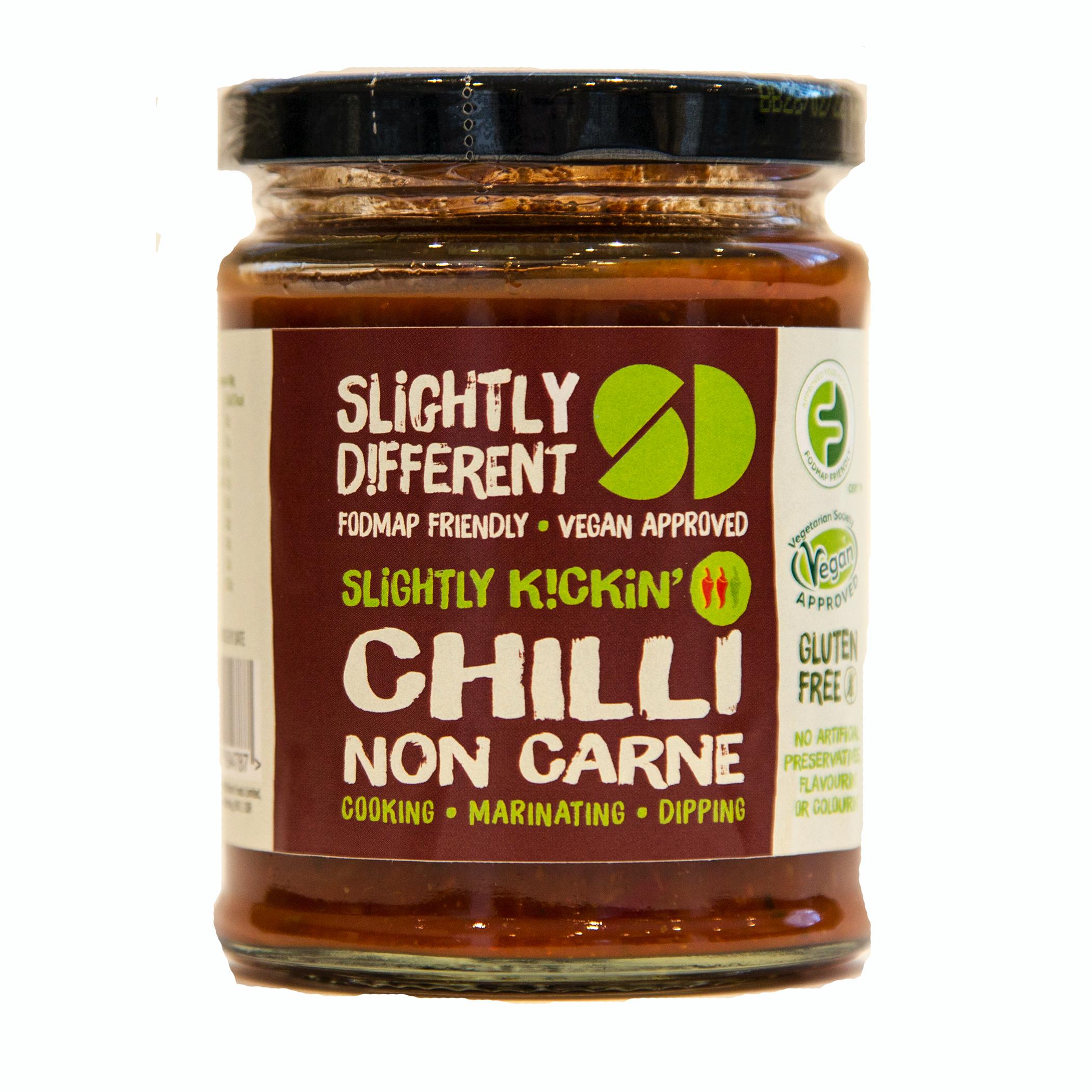 A jar of Slightly Different's Chilli Non Carne Sauce