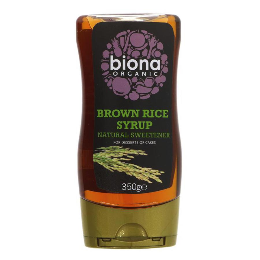 A bottle of Biona organic brown rice syrup