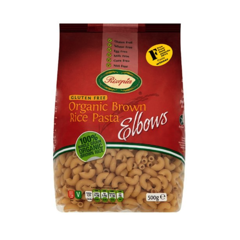 A bag of Rizopia Organic Brown Rice Elbows