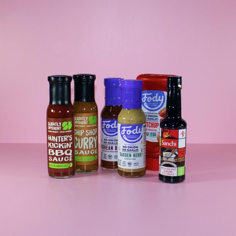 Selection of sauces, dressings and marinades