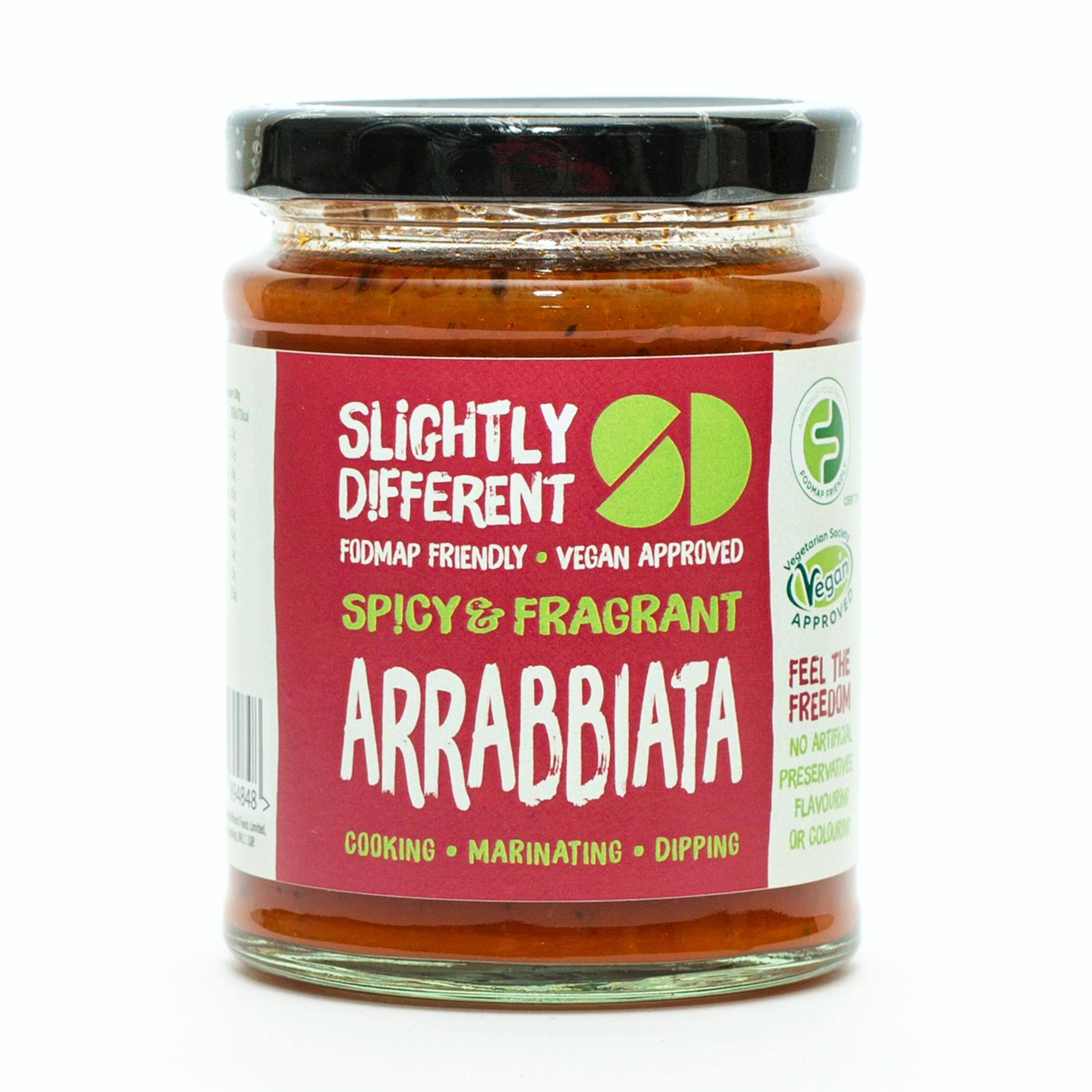 A jar of Slightly Different's Arrabbiata Sauce