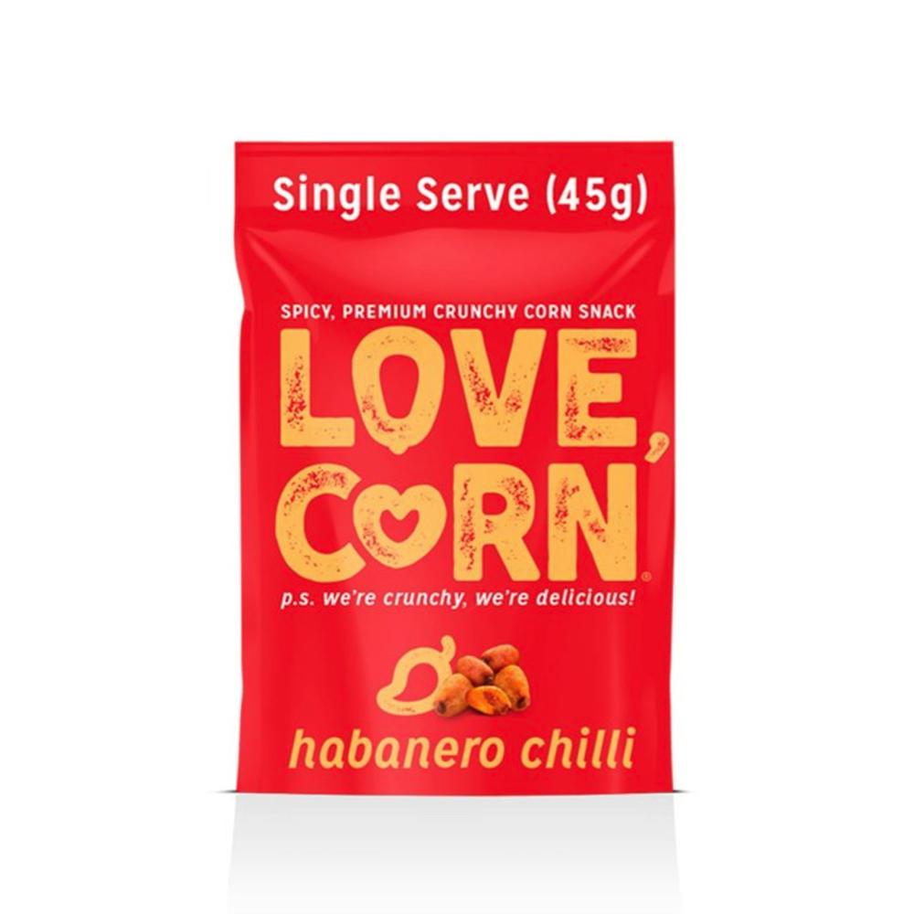 A packet of Love Corn Habanero Corn