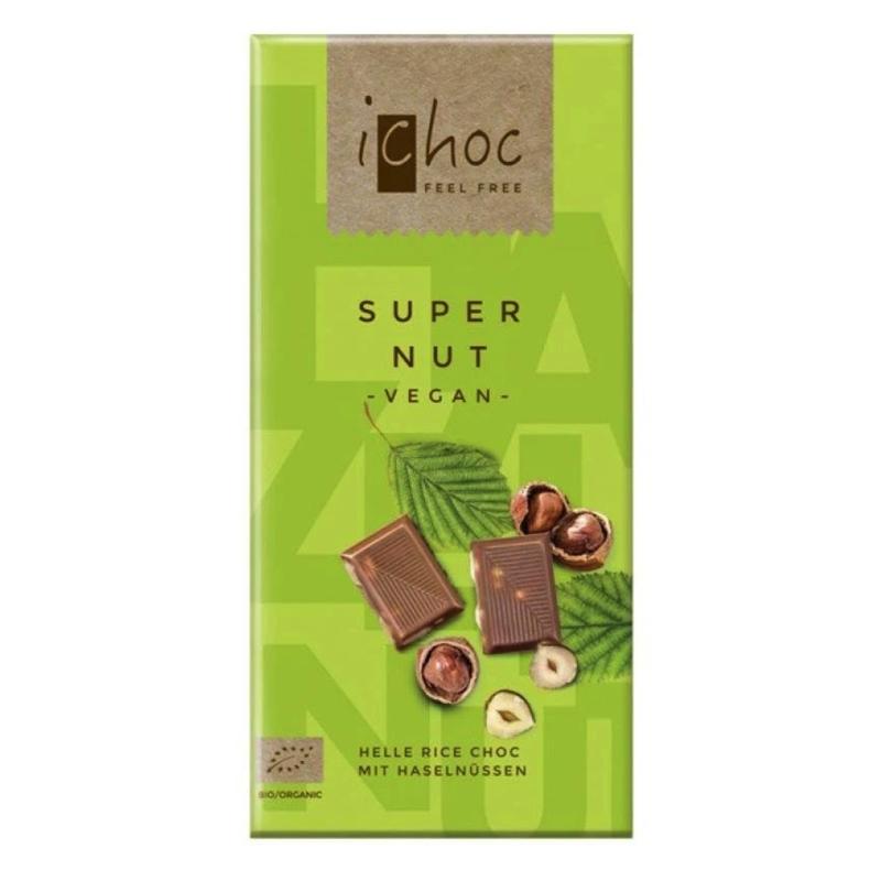 A bar of iChoc super nut rice couverture chocolate