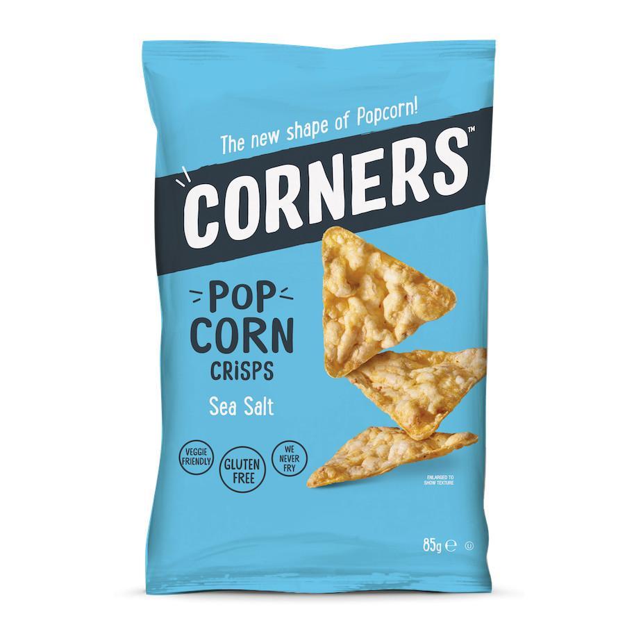 A packet of Corners Sea Salt Popcorn Crisps