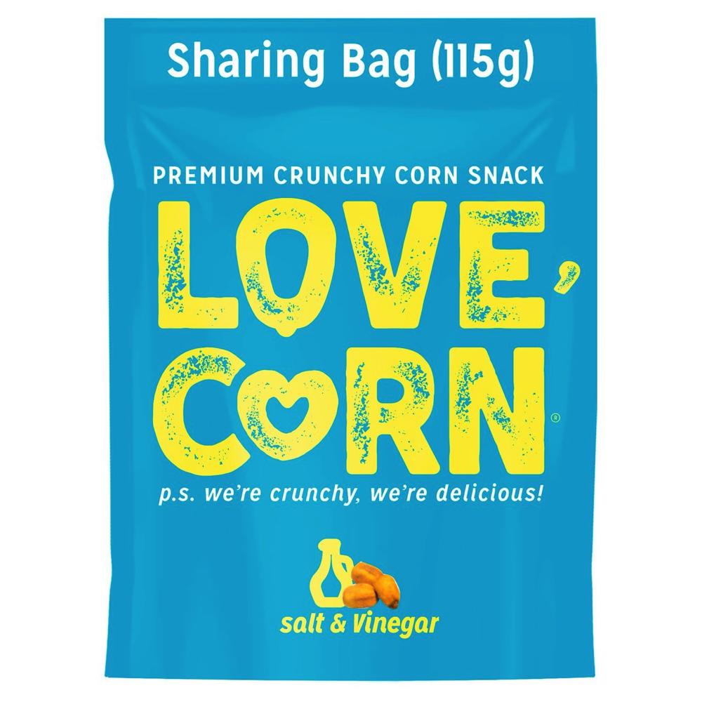 A packet of Love Corn Salt & Vinegar Corn