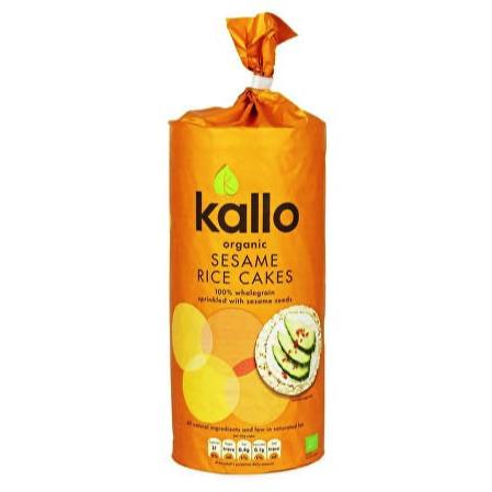 A packet of Kallo organic sesame seed rice cakes