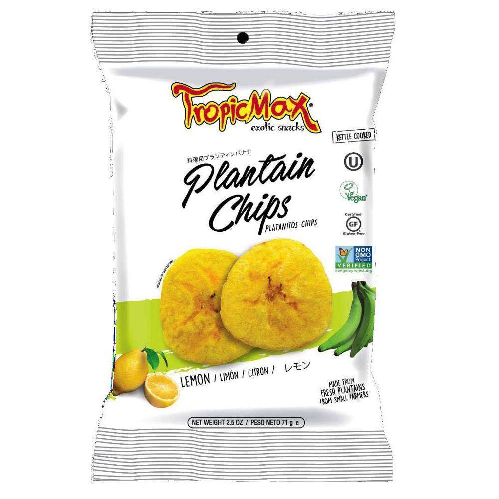 A packet of Tropicmax Lemon Plantain Chips