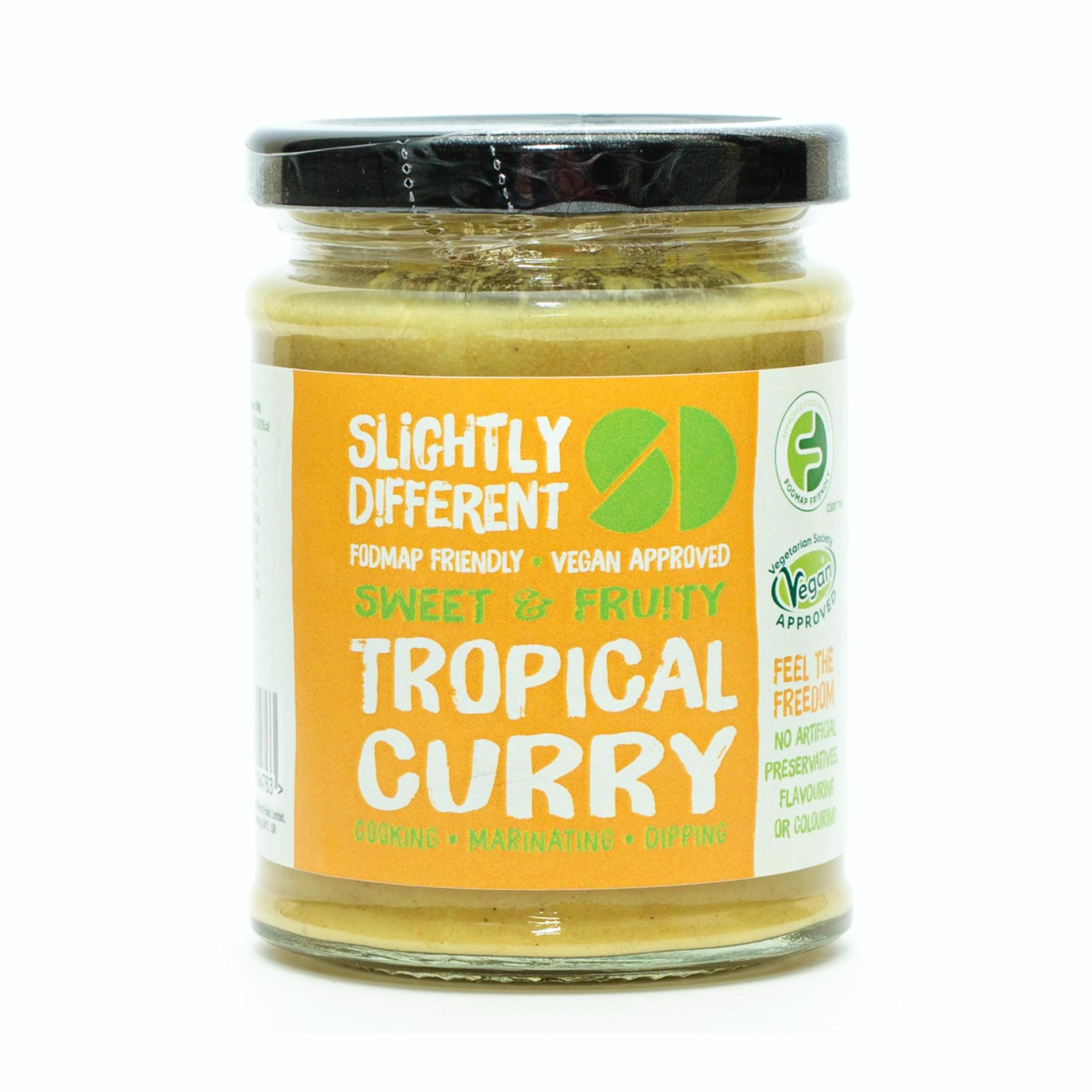 A jar of Slightly Different's Tropical Curry Sauce