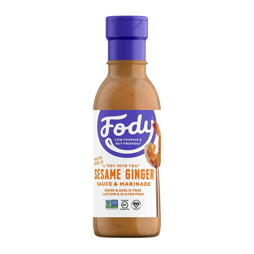 A bottle of Fody sesame ginger sauce & marinade
