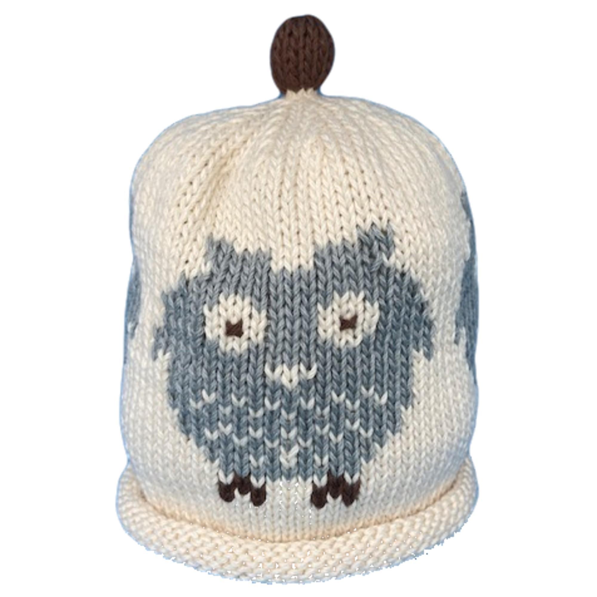 Merry Berries - Grey Owl Knitted baby Hat-0-24mths-Cotton-2