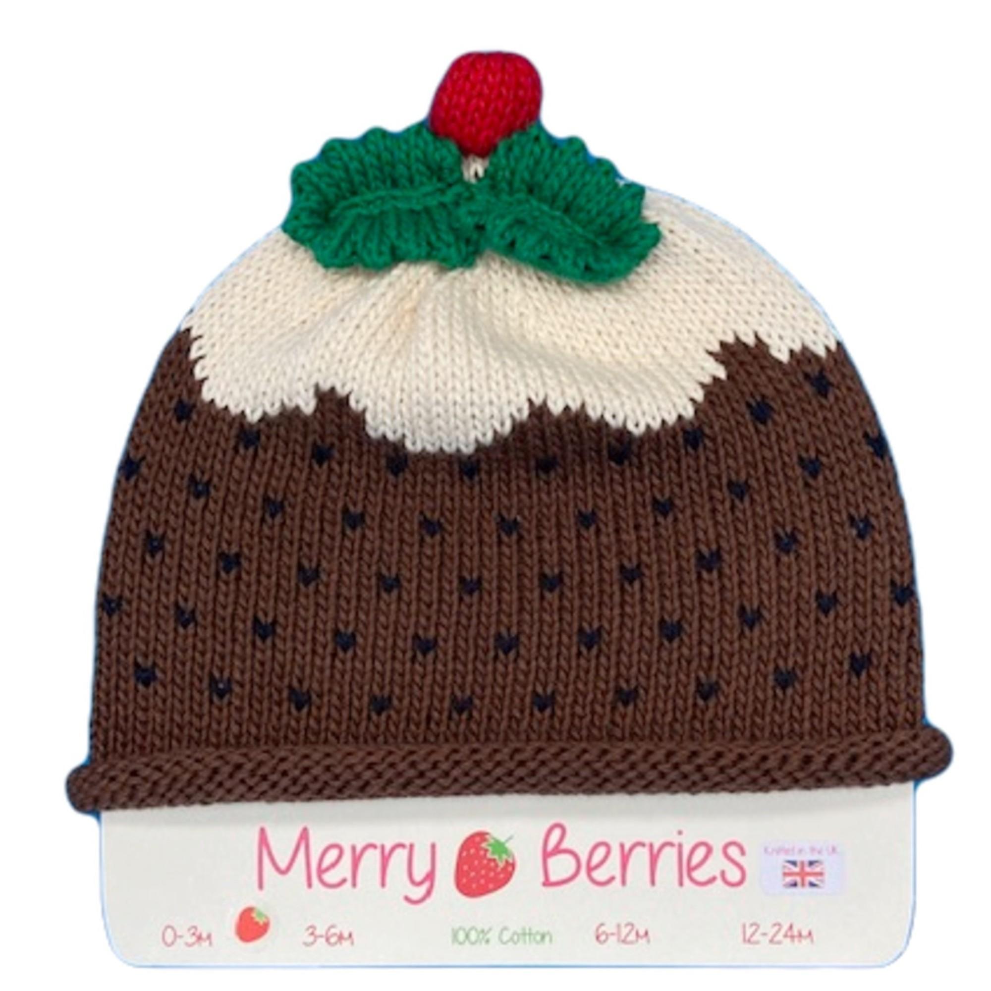 Merry Berries - Christmas Pudding Knitted baby Hat-0-24mths-Cotton