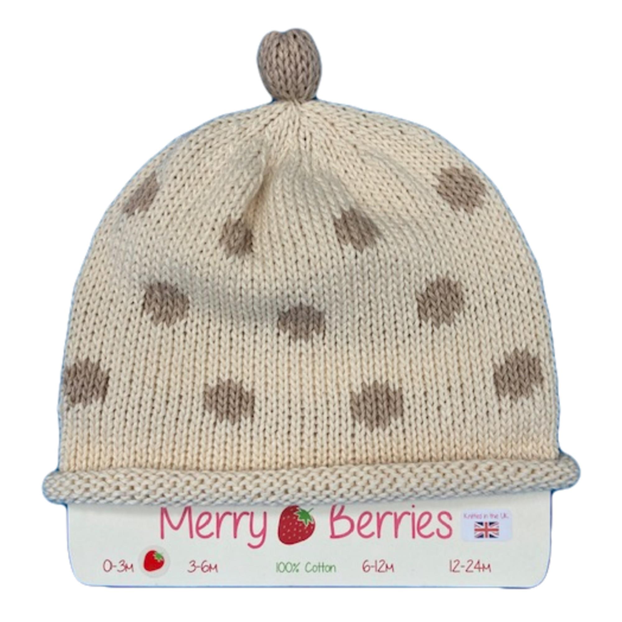 Merry Berries - Oat Spot Knitted baby Hat-0-24mths-Cotton