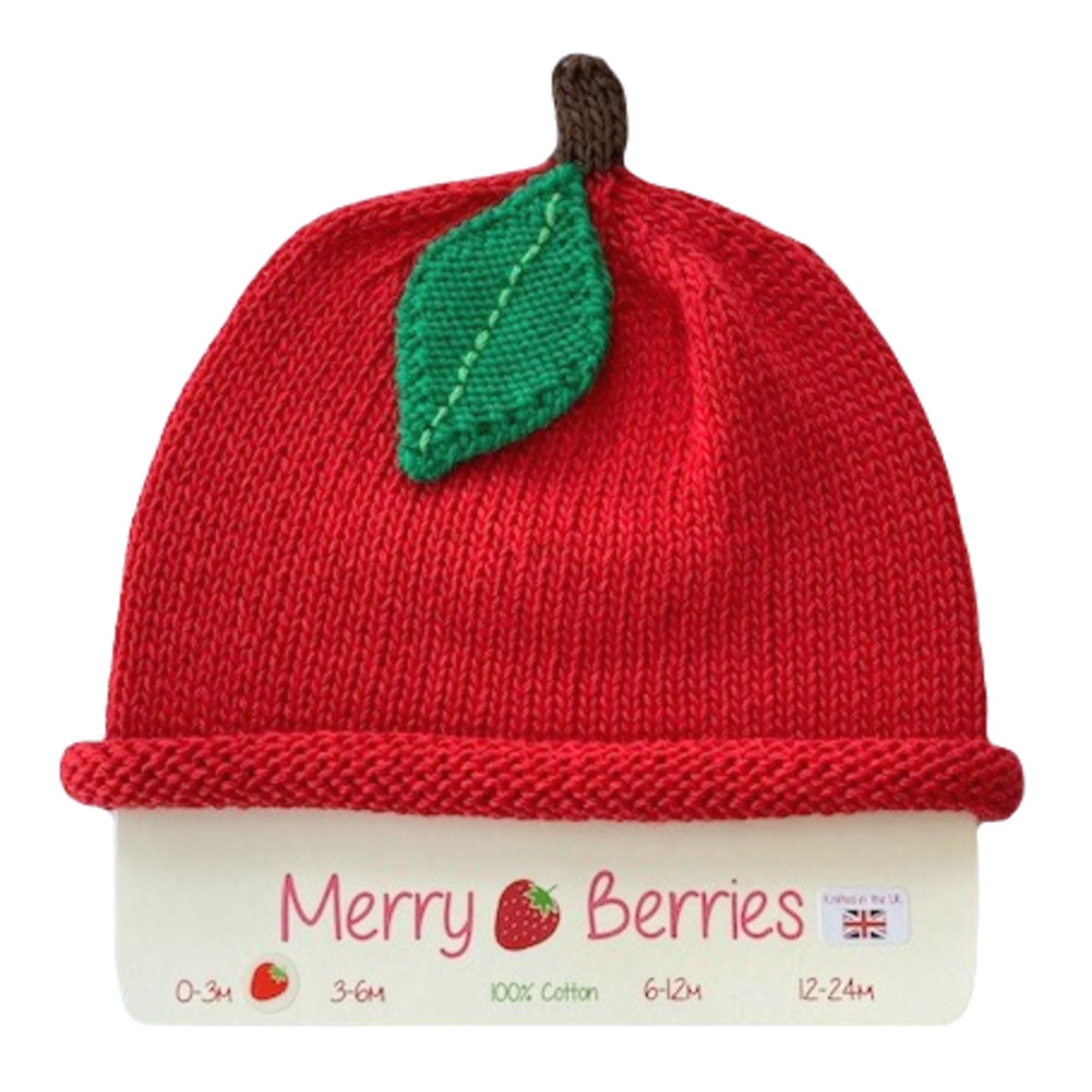 Merry Berries - Apple Knitted baby Hat-0-24mths-Cotton