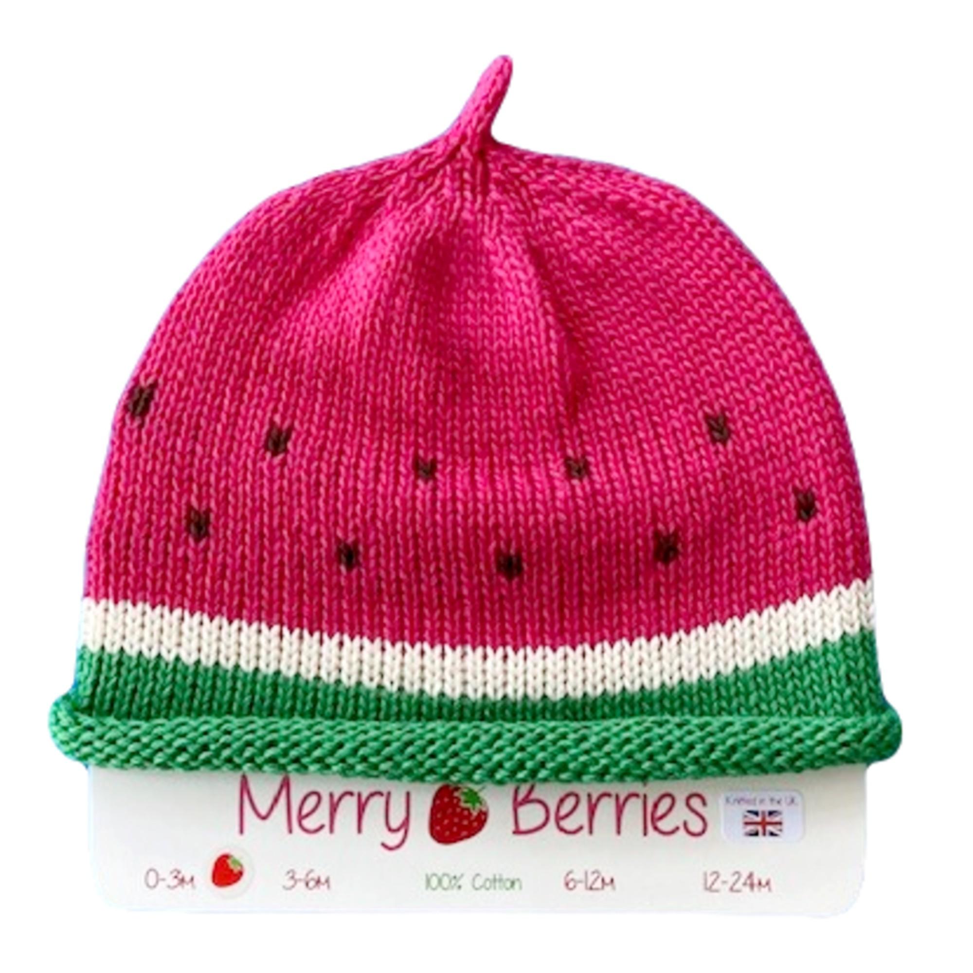 Merry Berries - Watermelon Knitted baby Hat-0-24mths-Cotton