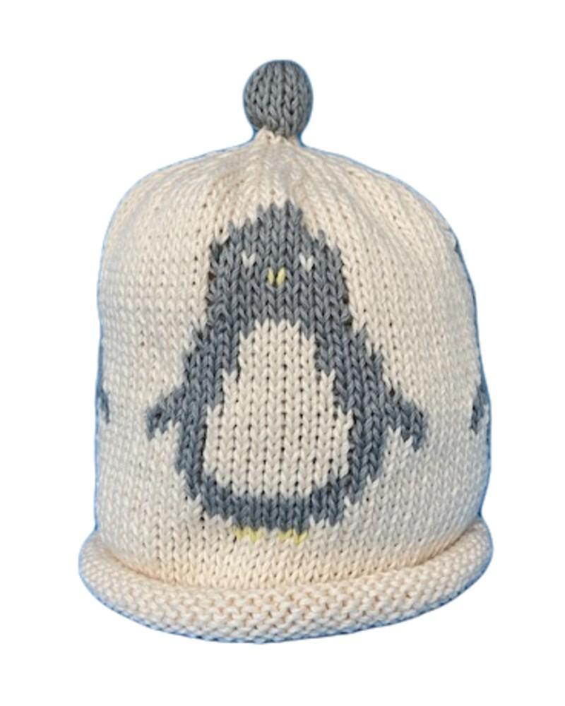 Merry Berries - Grey Penguin Knitted baby Hat-0-24mths-Cotton-2