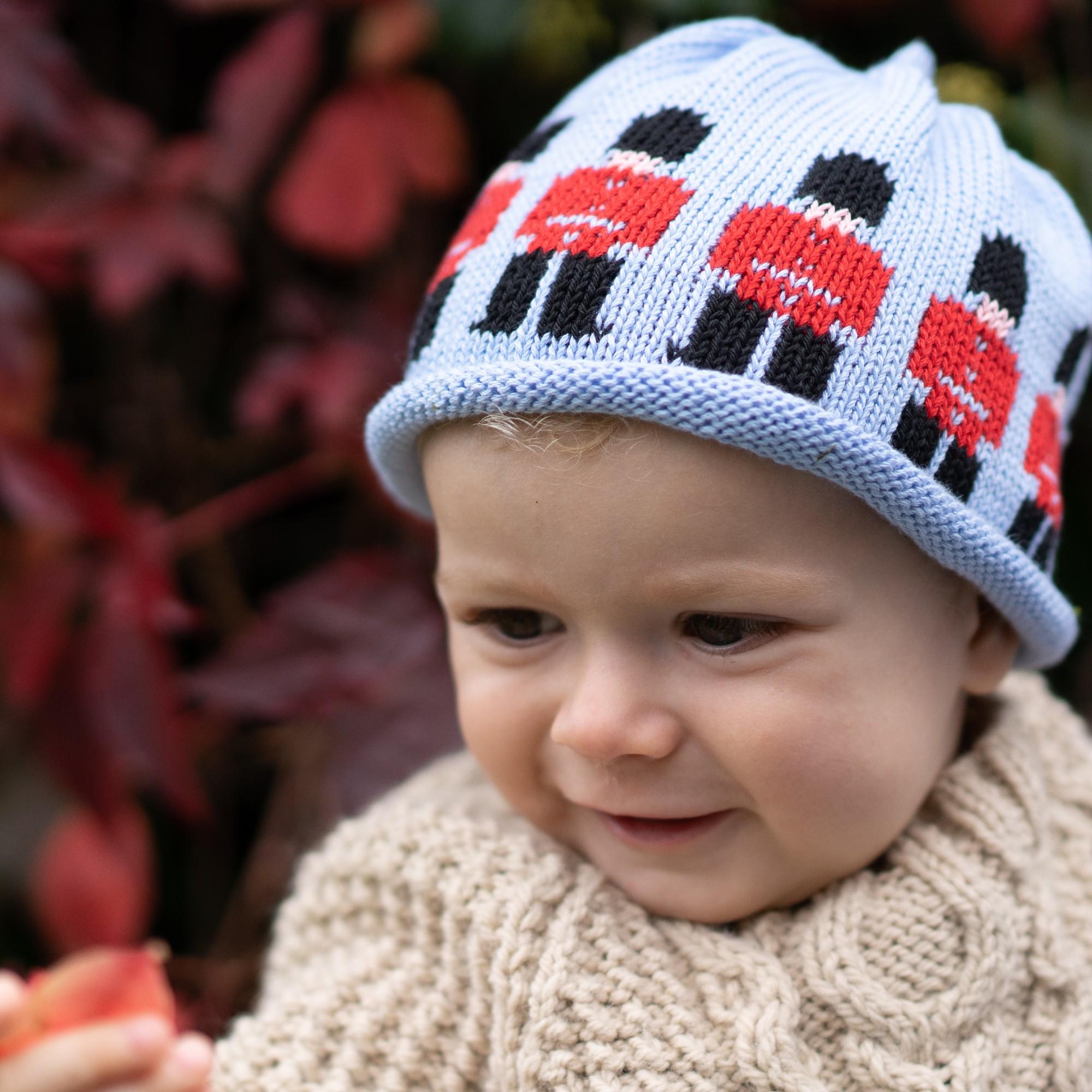 Merry Berries - Guardsman on sky Knitted baby Hat-0-24mths-Cotton-2