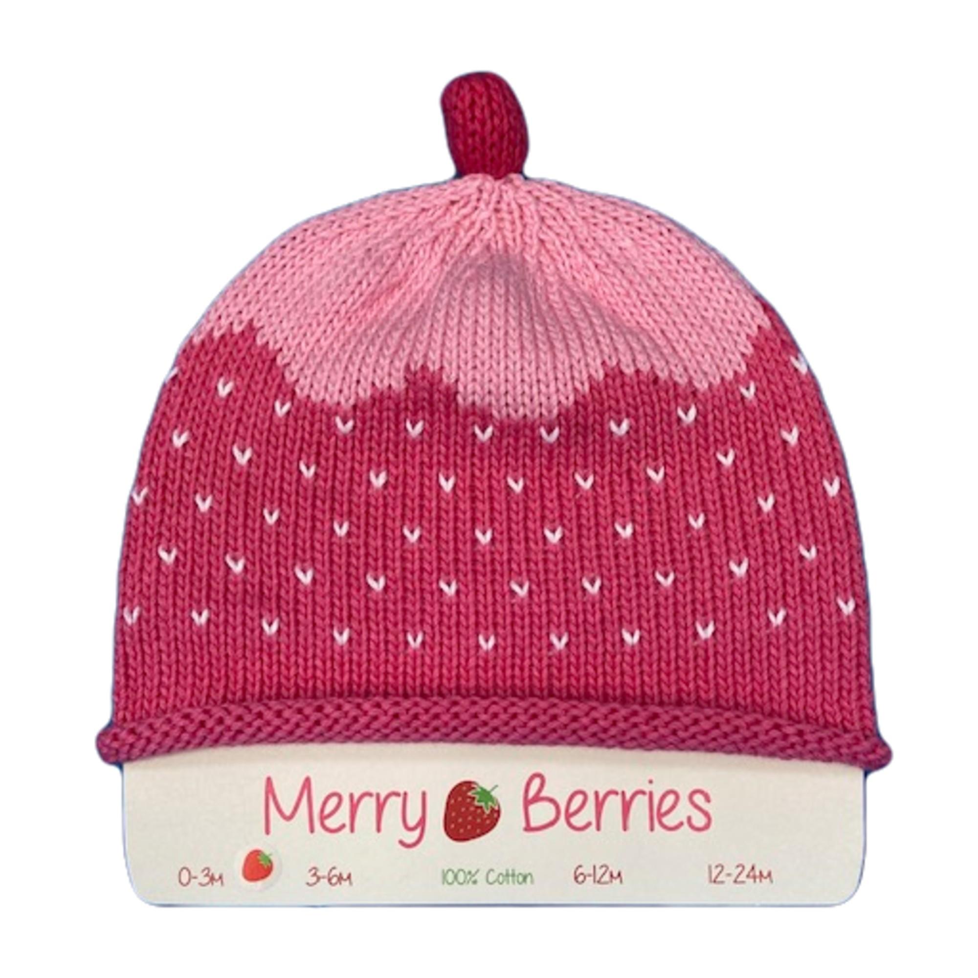 Merry Berries - Candy Cupcake Knitted baby Hat-0-24mths-Cotton