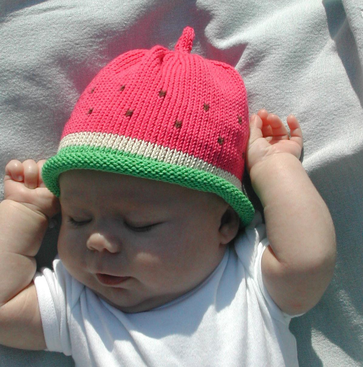 Merry Berries - Watermelon Knitted baby Hat-0-24mths-Cotton-4