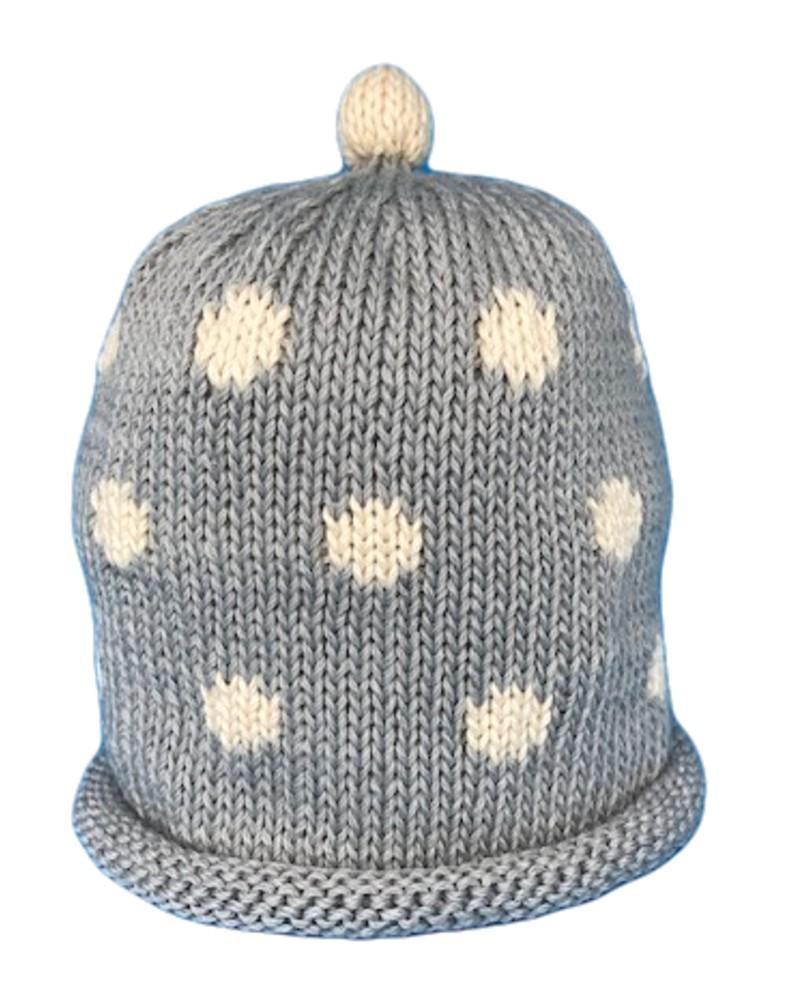 Merry Berries - Grey Spot Knitted baby Hat-0-24mths-Cotton-2
