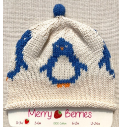 Blue Penguin Knitted baby Hat-0-24mths-Cotton-2