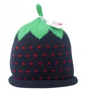 Merry Berries- Blackberry Knitted Baby Hat- 0-24 Cotton -2