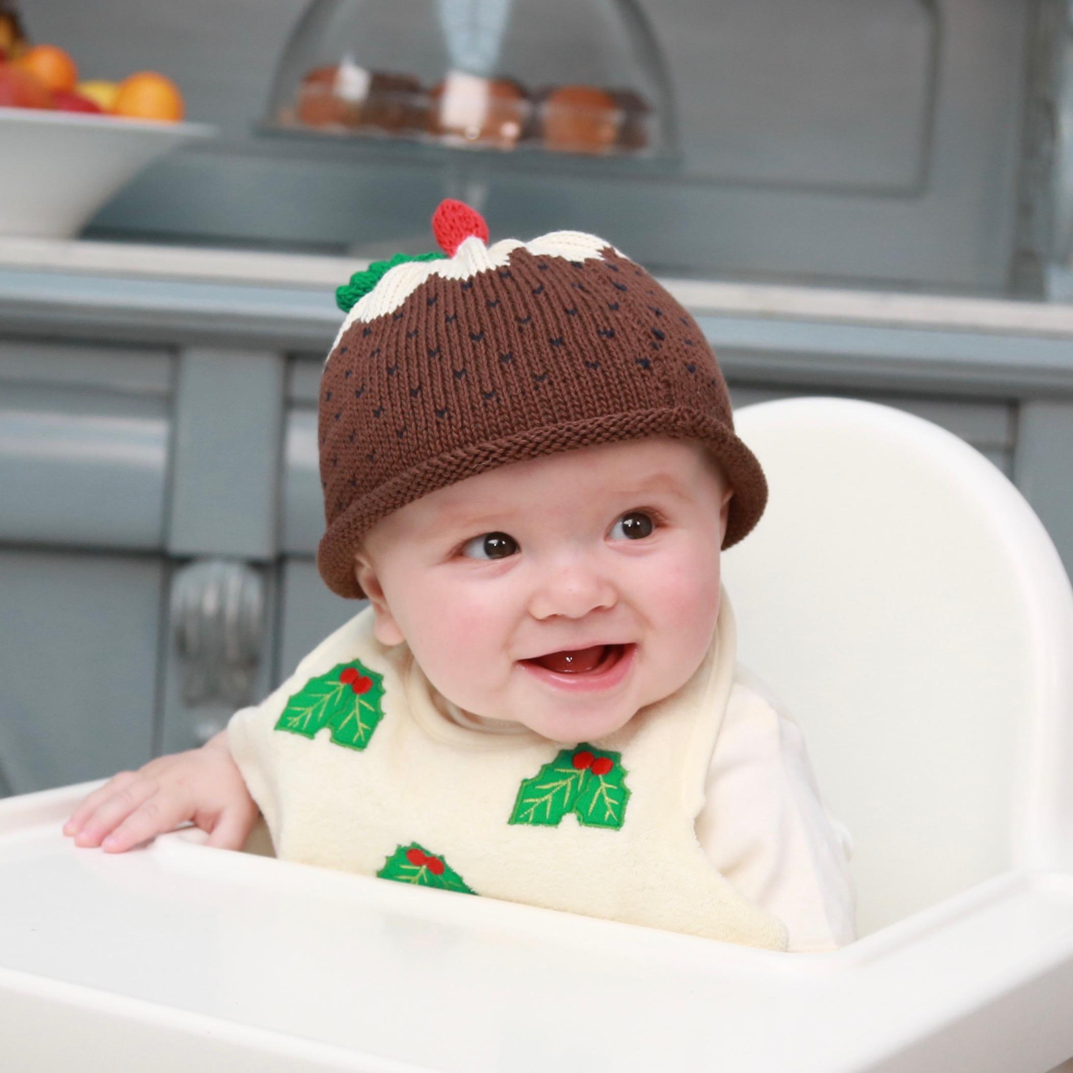 Merry Berries - Christmas Pudding Knitted baby Hat-0-24mths-Cotton-3