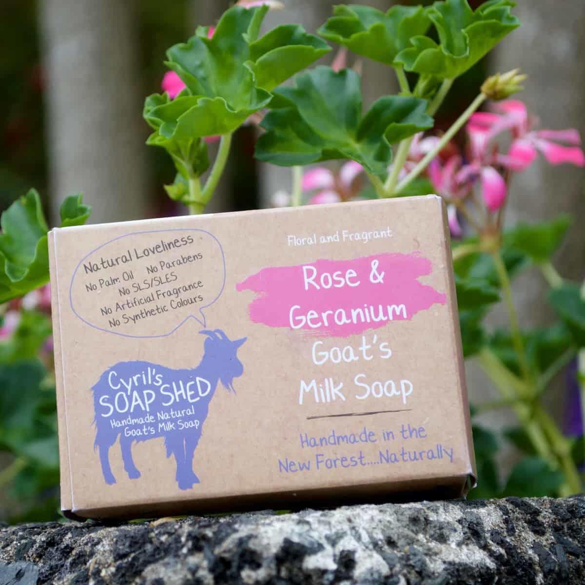 Rose and Geranium natural, handmade Goats milk soap image 1