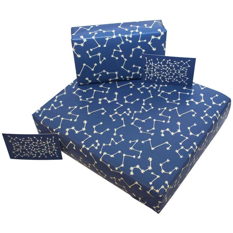 constellations recycled wrapping paper made by re-wrapped boxes