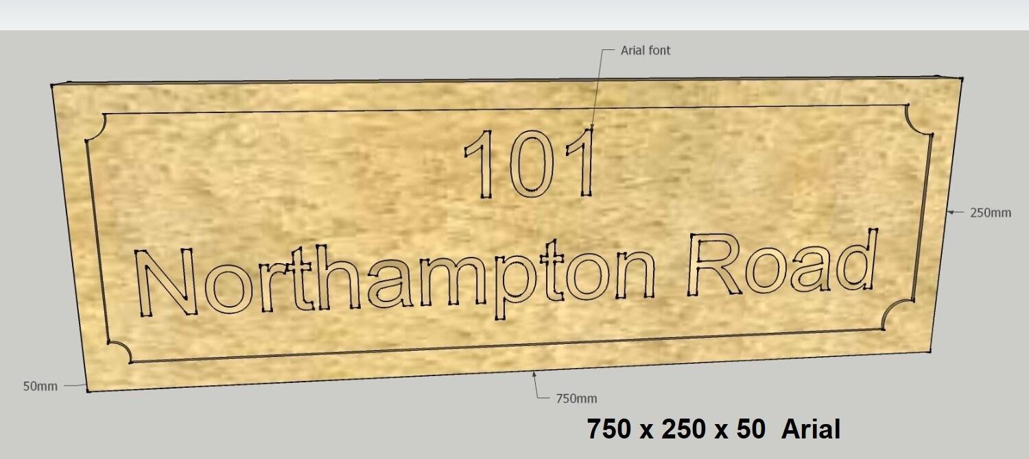 Deeply engraved stone house signs and dates stones in different sizes