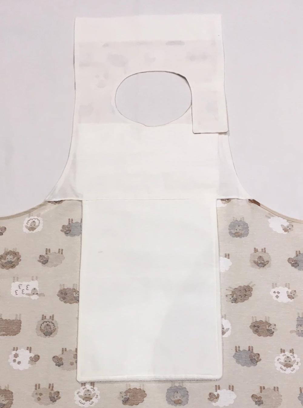 REverse of Sheep design dining drArpron® showing three layers of protection