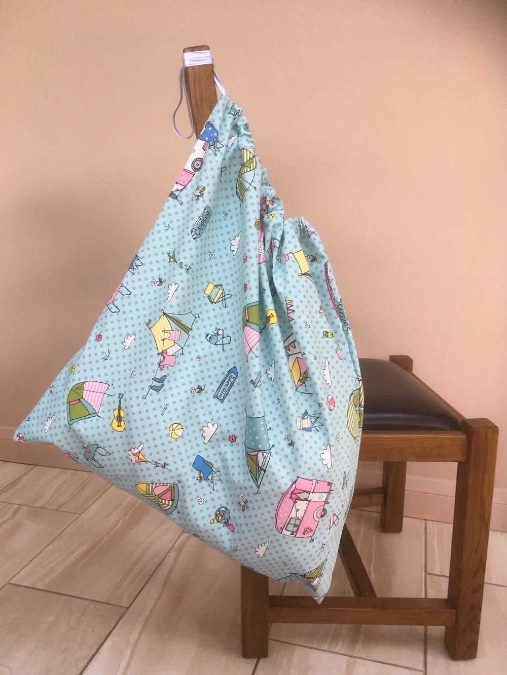 Large drawstring washbag for uniforms to avoid infection from Covid etc Camping design