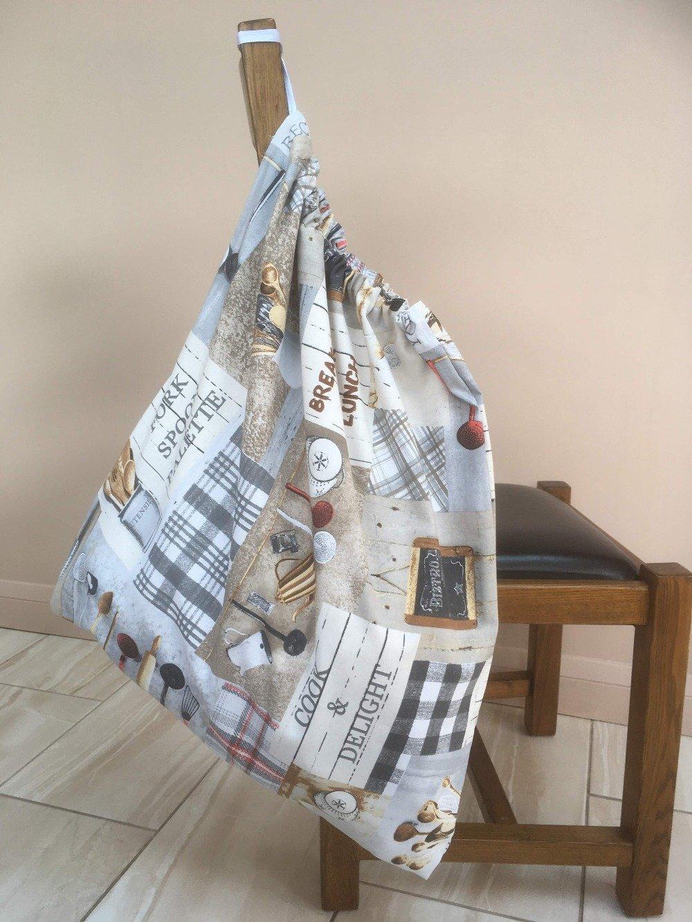 Large drawstring washbag for uniforms to avoid infection from Covid etc Neutral Baking design