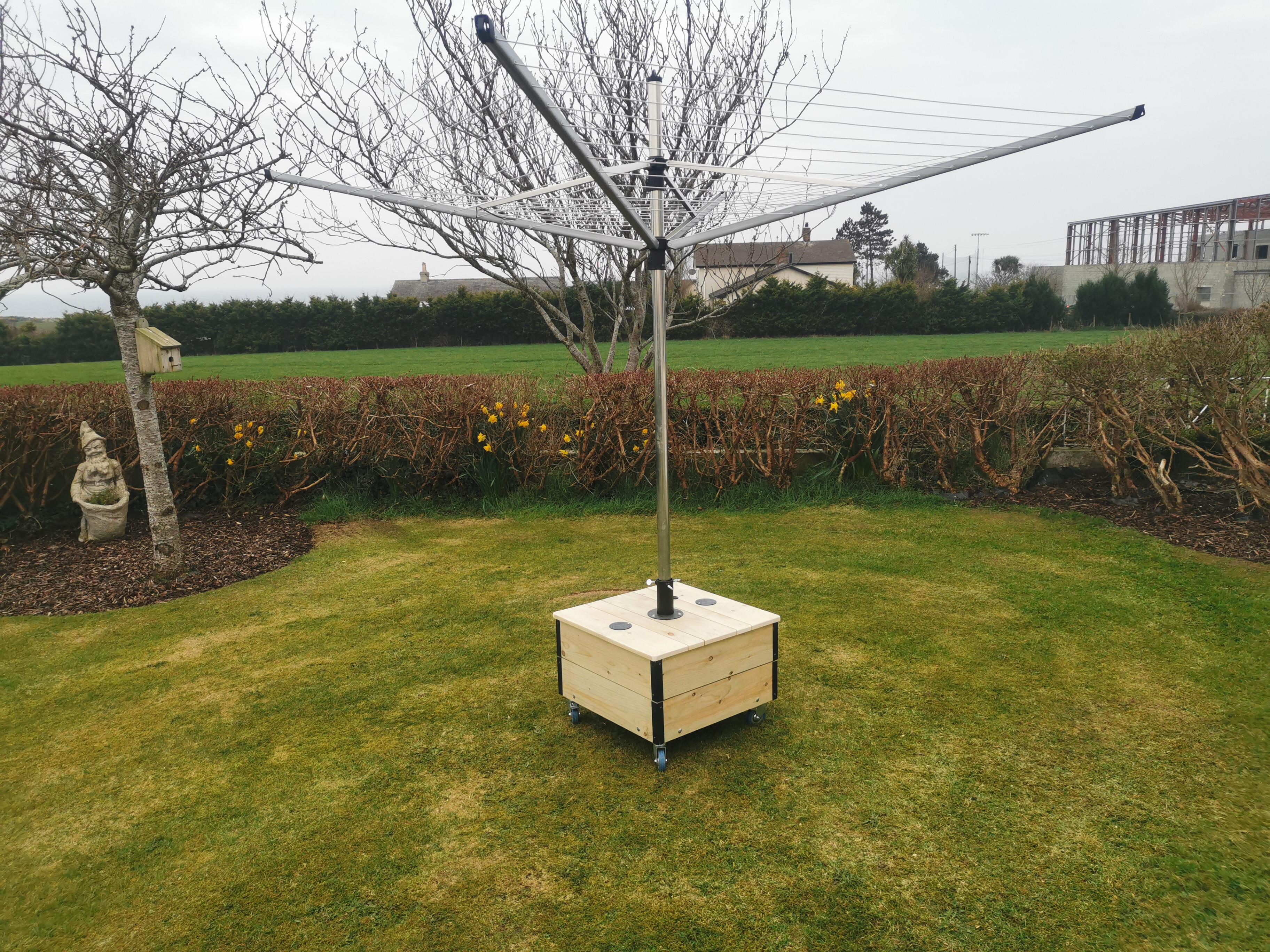 Cloth Line Base Rotary Clothes Line Base Fully Mobile 100kg Water or Sand