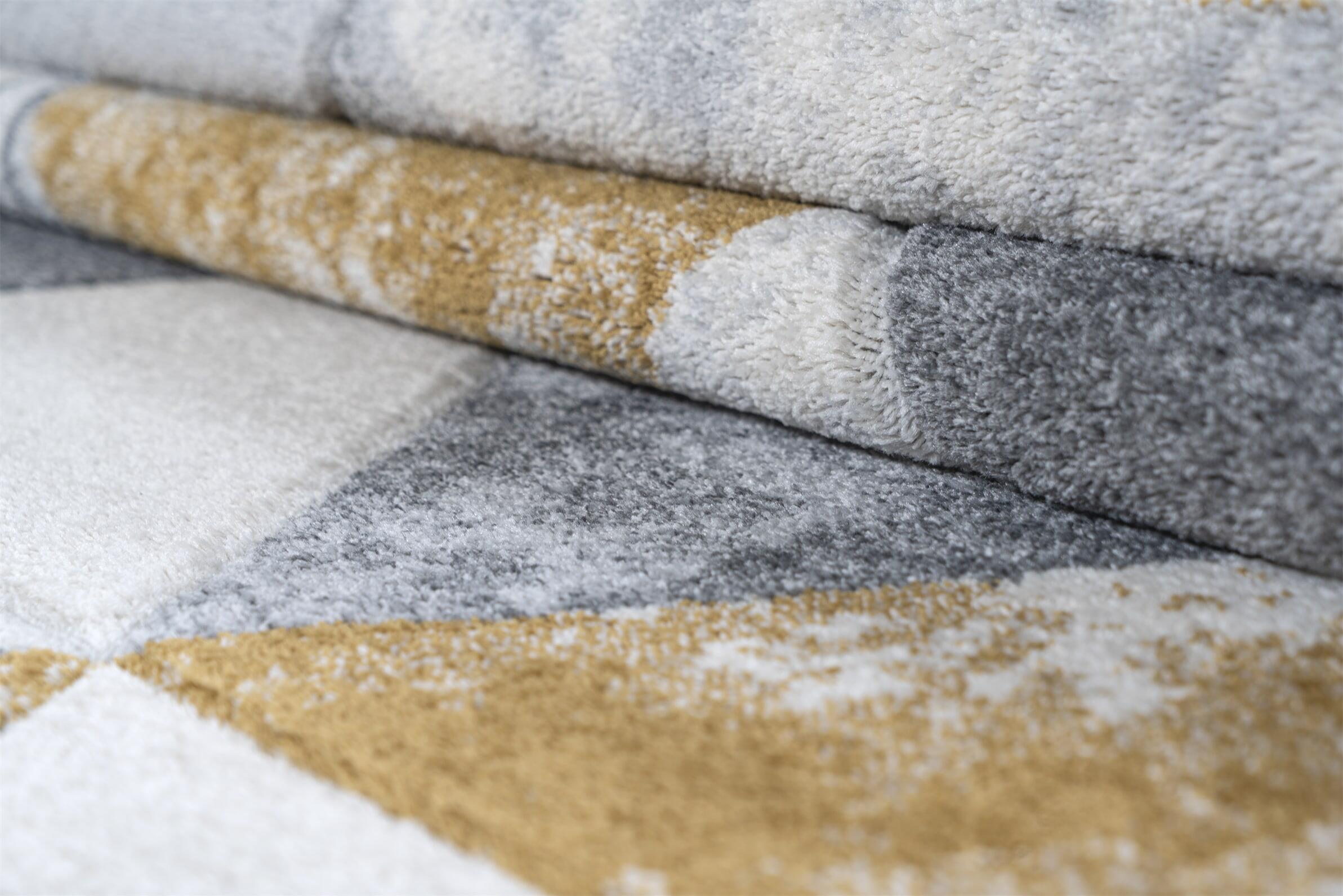 Grey & Mustard Geometric Rug UK | Flaming Anvil