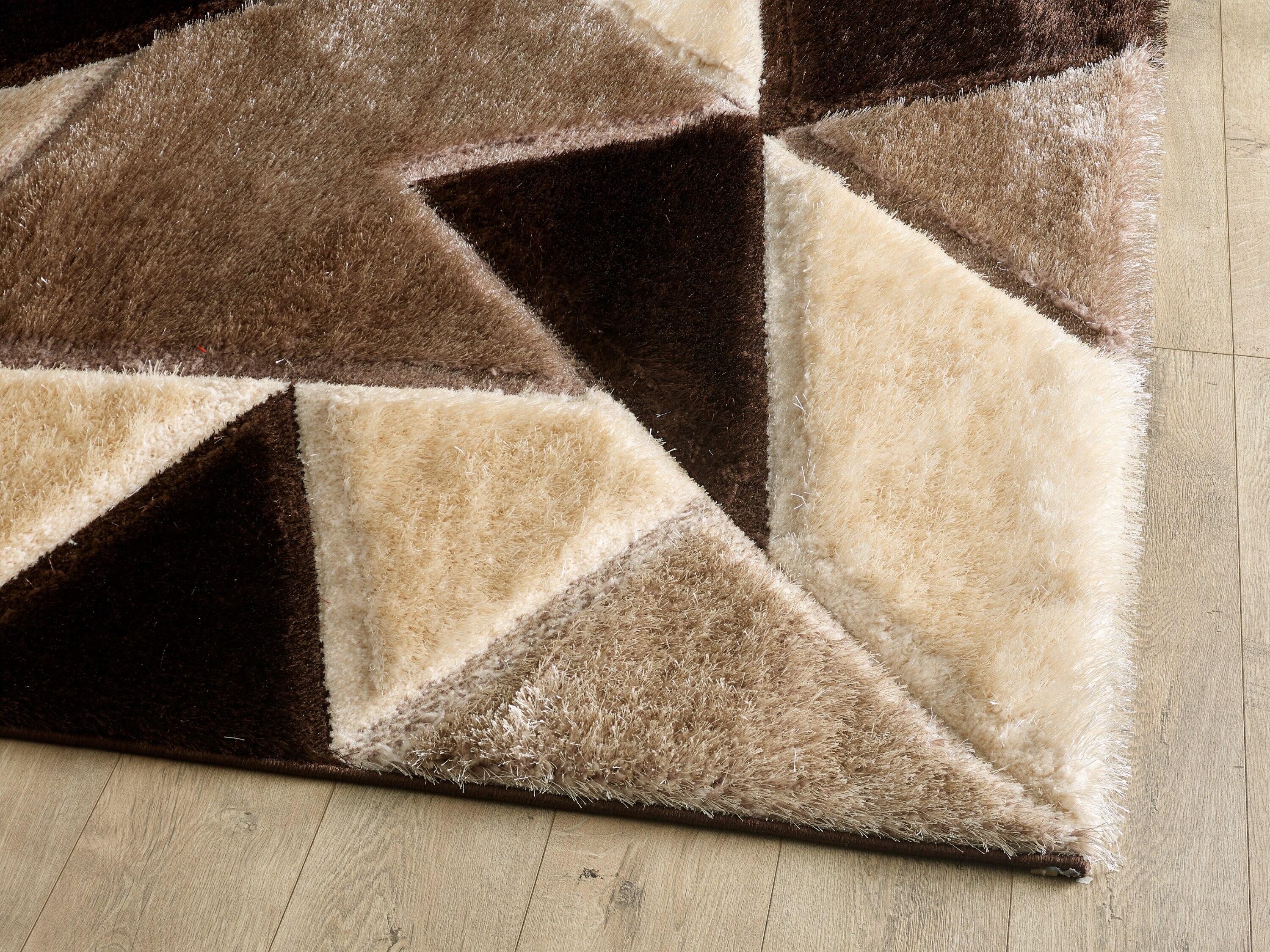 Brown Geometric Triangle Rug UK | Flaming Anvil