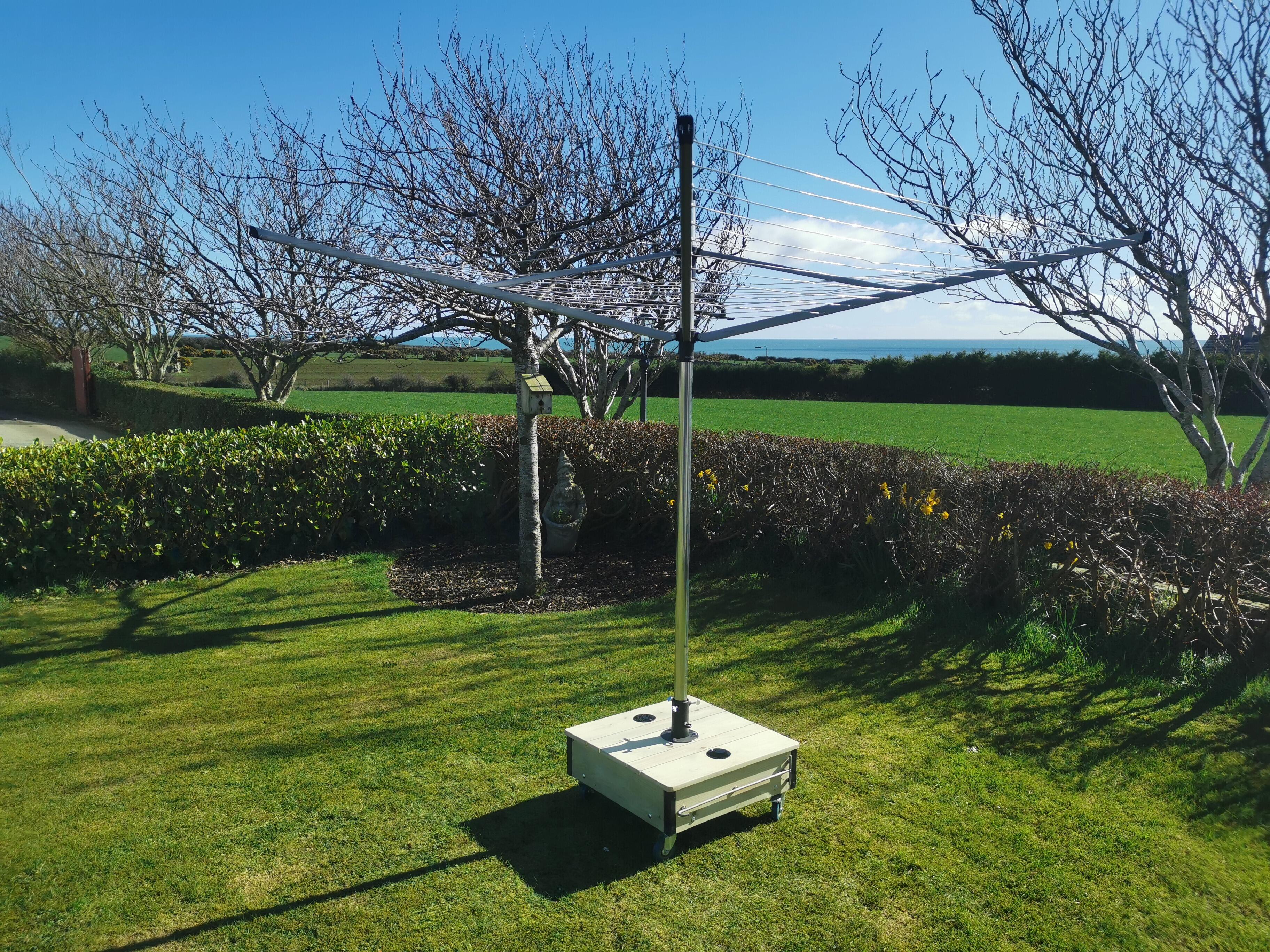 Cloth Line Base Clothesline & Parasol Bases | Heavy-Duty Outdoor Bases | Flaming Anvil