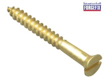 ForgeFix Wood Screw Slotted CSK Brass 1.1/4in x 6 Forge Pack 15