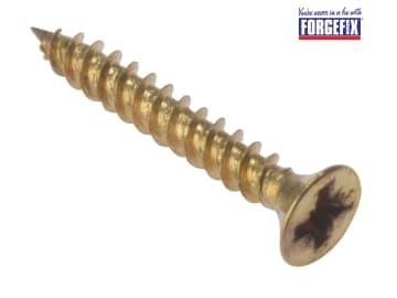 ForgeFix General Purpose Pozi Compatible Screw CSK TT Electro Brass 1in x 4 Box 200