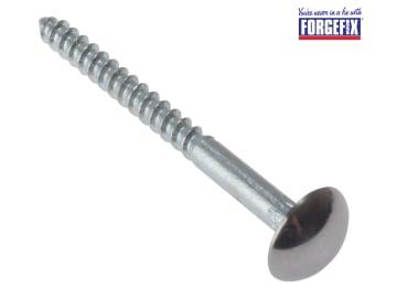 ForgeFix Mirror Screw Chrome Domed Top Slotted CSK ST ZP 1.1/2in x 8 Bag 10