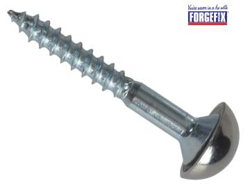 ForgeFix Mirror Screw Chrome Domed Top Slotted ZP 1.1/2in x 8 Forge Pack 8