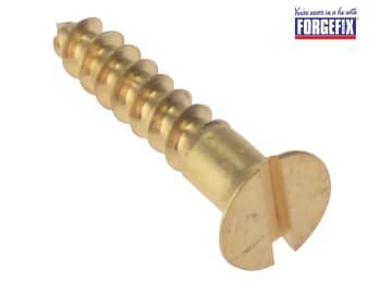 ForgeFix Wood Screw Slotted CSK Solid Brass 5/8in x 6 Box 200