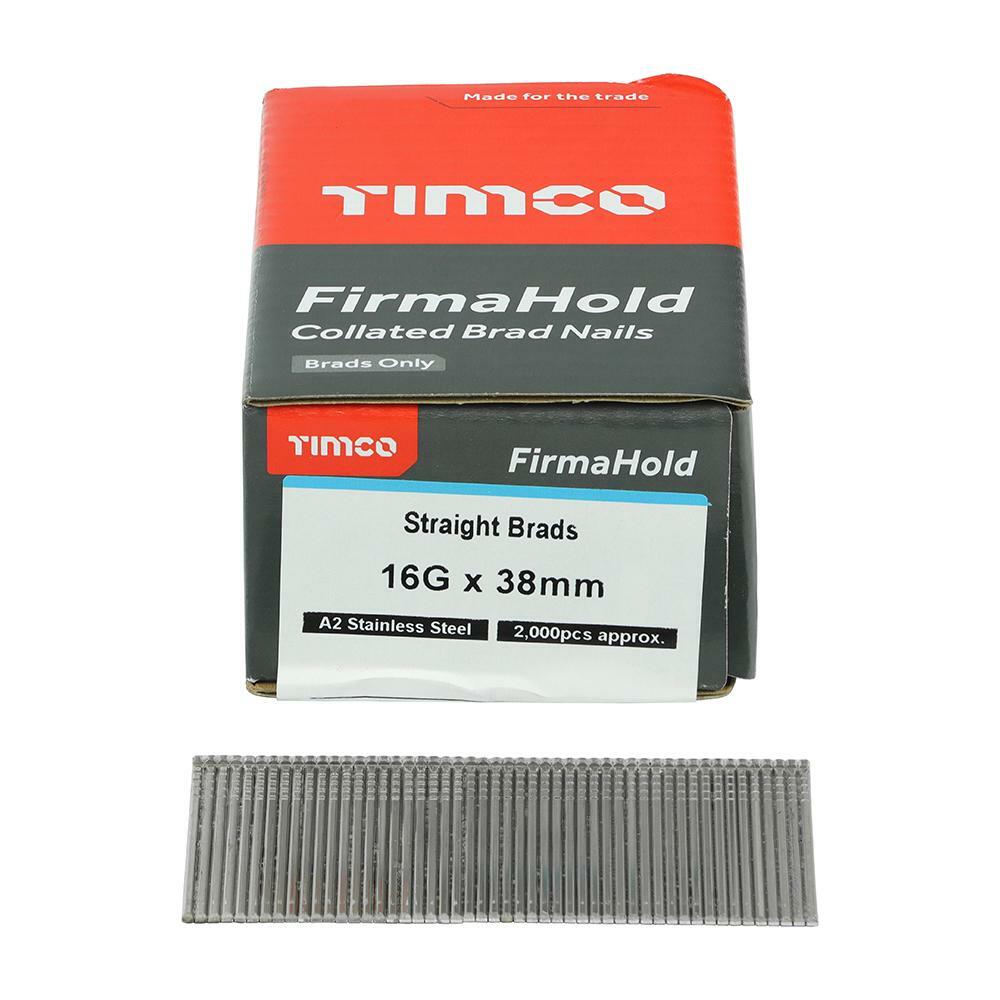 TIMCO FirmaHold Collated 16 Gauge Straight A2 Stainless Steel Brad Nails