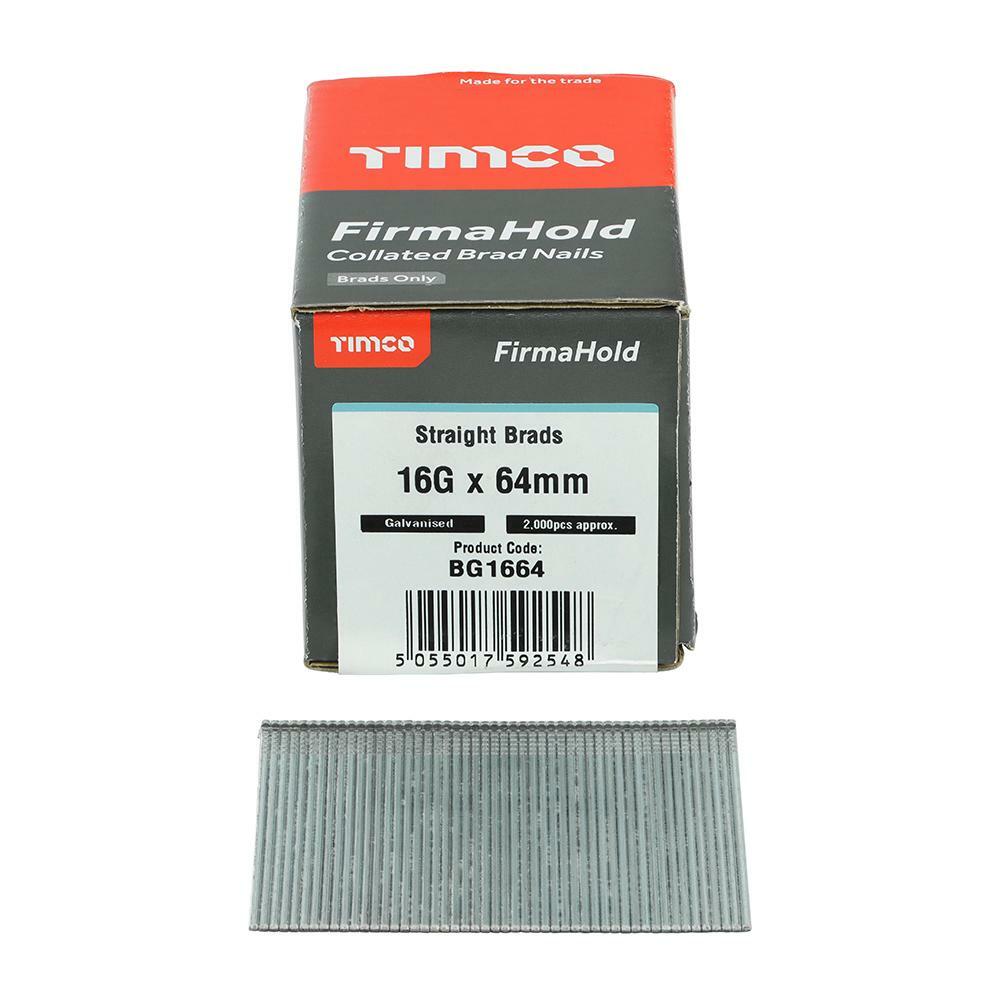 TIMCO FirmaHold Collated 16 Gauge Straight Galvanised Brad Nails
