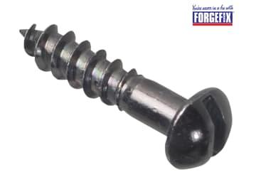 ForgeFix Wood Screw Slotted Round Head ST Black Japanned 3/4in x 8 Forge Pack 25